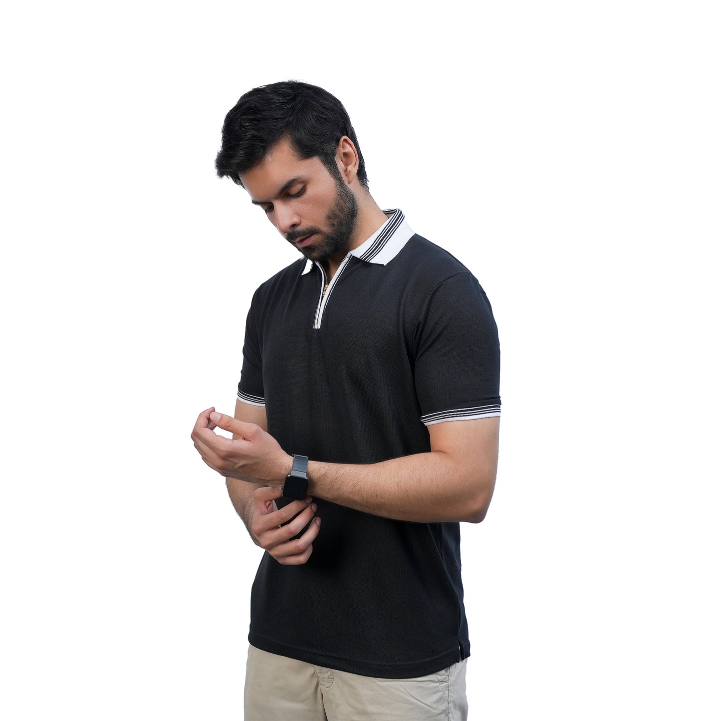 Blackout-Zip-Up-Textured-Polo