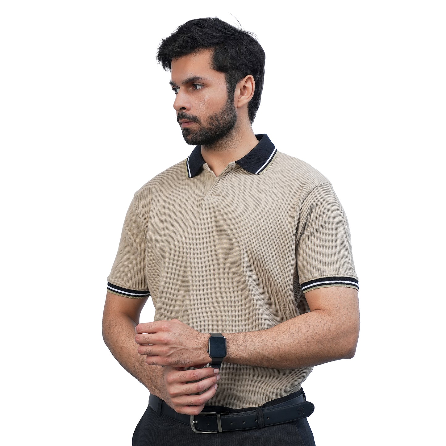 Sandstone Waffle Knit Polo