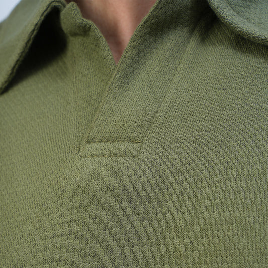 Olive-Jackuard-Knit-Polo