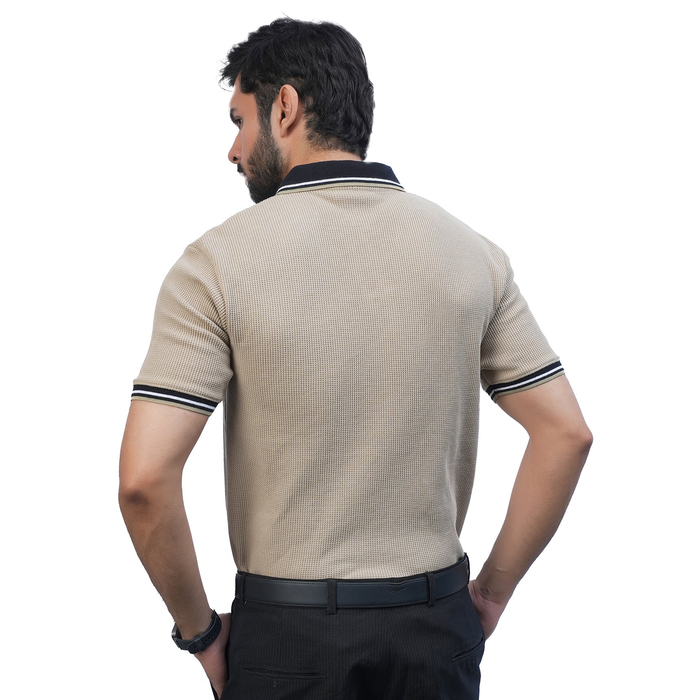 Sandstone Waffle Knit Polo