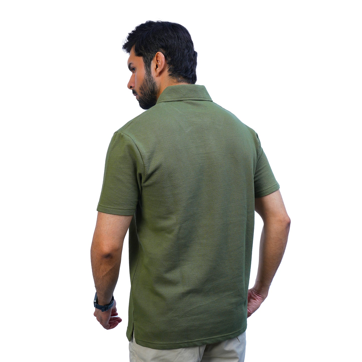 Olive-Jackuard-Knit-Polo