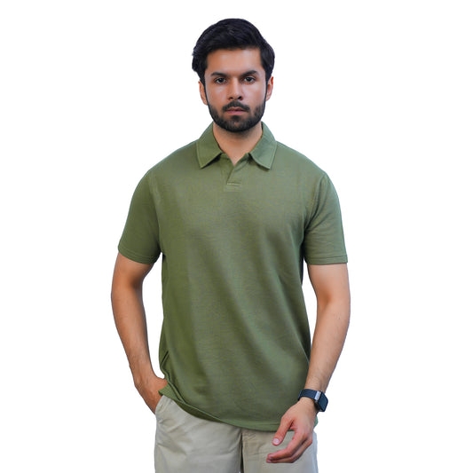 Olive-Jackuard-Knit-Polo
